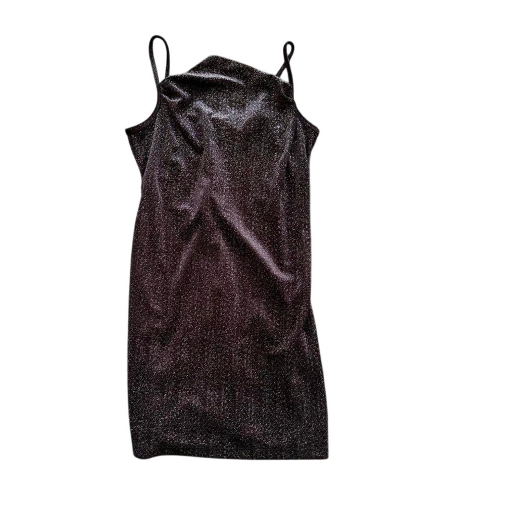 No‎ Boundaries black sparkly bodycon dress with swoop neckline Size XL